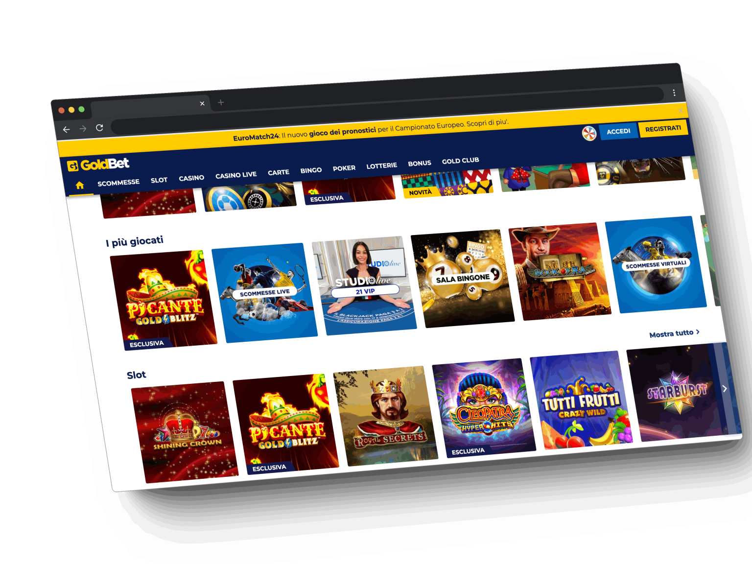 Goldbet: Accesso alla piattaforma di scommesse e casinò online